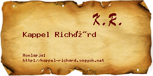 Kappel Richárd névjegykártya